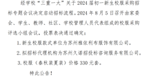 关于2024初一新生校服采购商定结果的公告